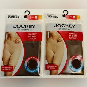 Jockey Essentials Large Brown Seamfree No Chafe Slipshort 2 packs